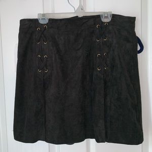 Black Lace up skirt